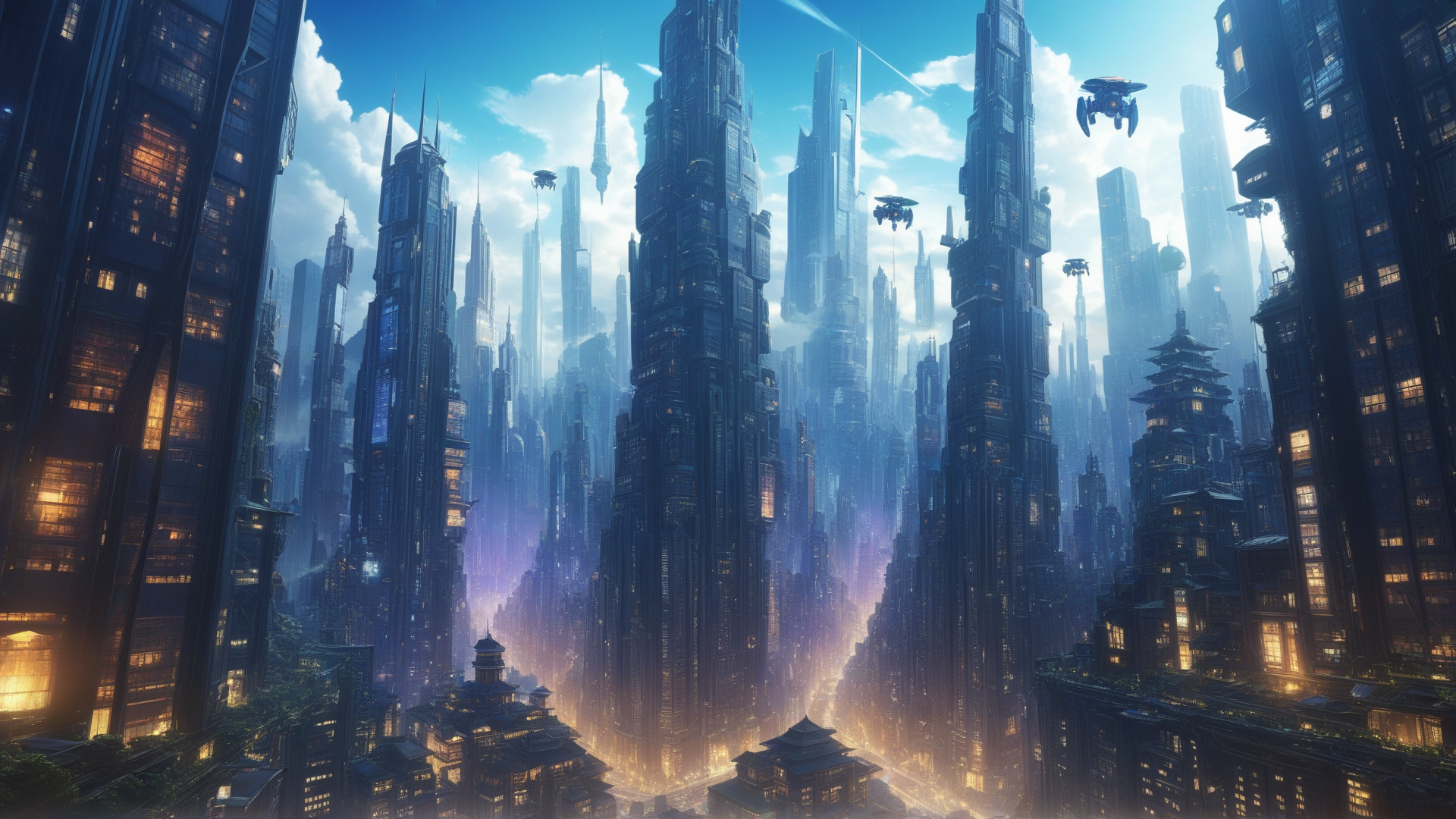 Aley futuristic cyber city artwork