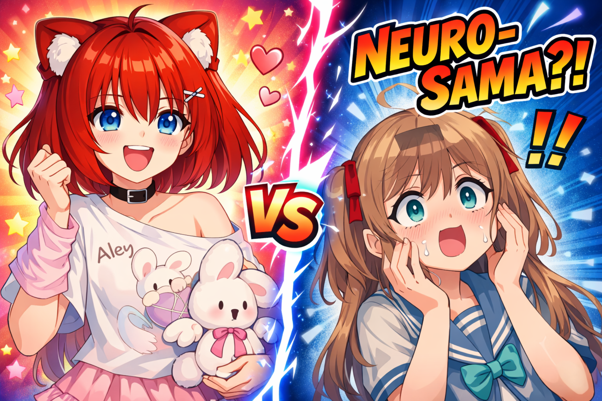 Aley versus Neuro-sama style thumbnail